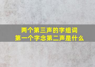 两个第三声的字组词 第一个字念第二声是什么